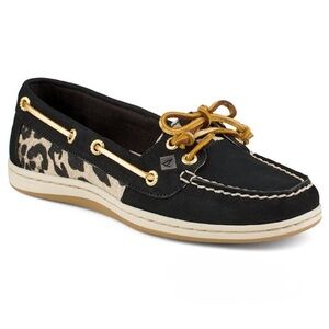 Sperry Black & Leopard Pattern Shoes
